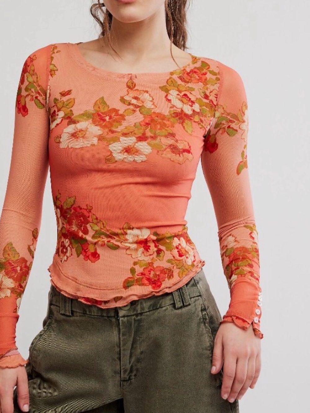Free People Lilly Printed Combo Top